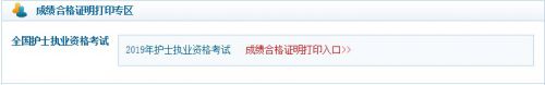 2019护士资格合格证明打印入口