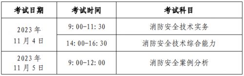 浙江2023年一级消防工程师考试时间